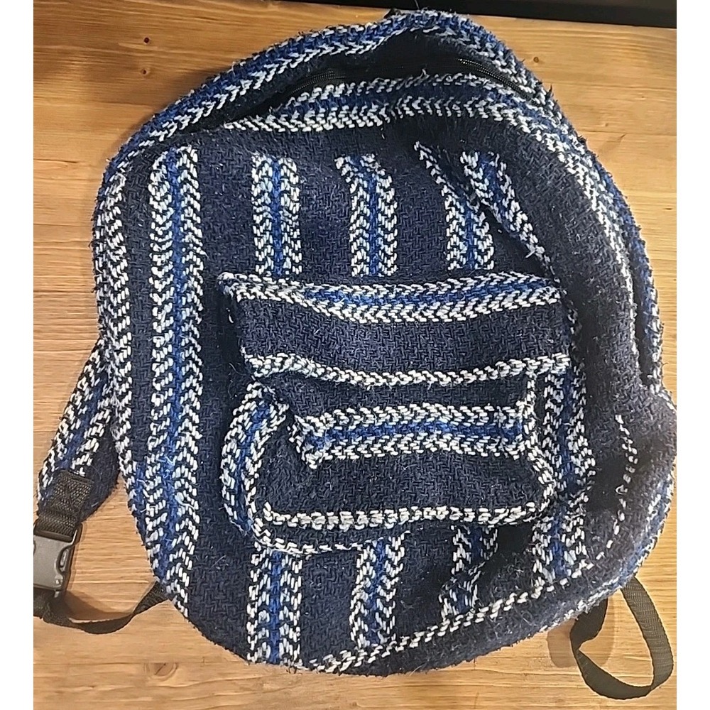Indian Backpack‎ Handmade Travel Pack Day Bag Boho Ethnic Blue